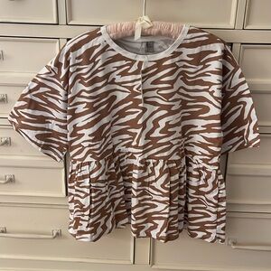 NWT asos animal print with peplum bottom size 8